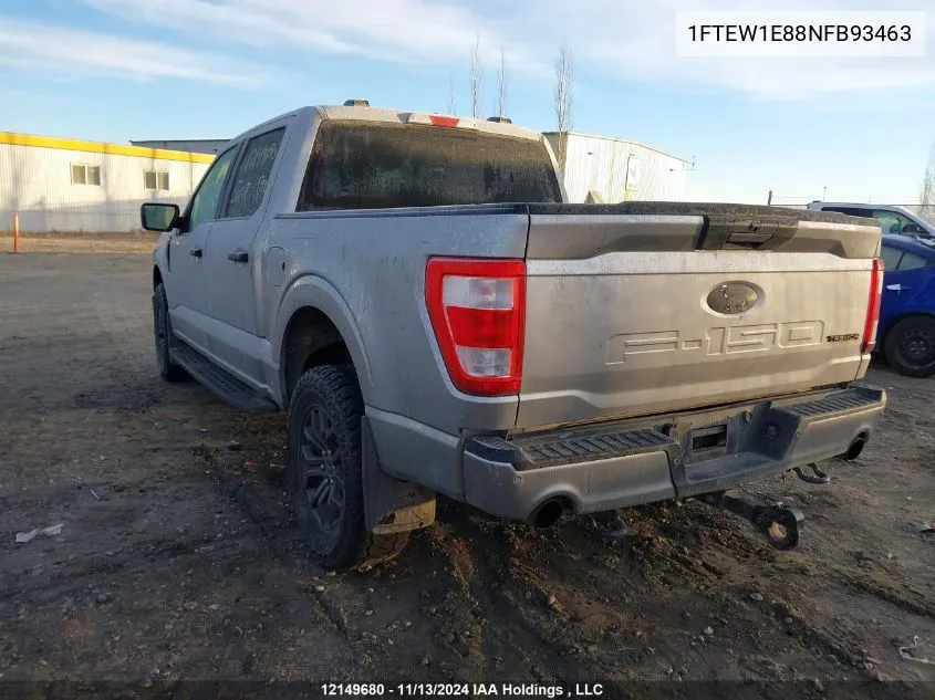 2022 Ford F150 Supercrew VIN: 1FTEW1E88NFB93463 Lot: 12149680