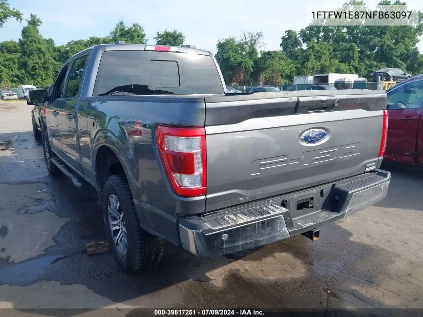 2022 Ford F-150 Lariat VIN: 1FTFW1E87NFB63097 Lot: 39817251