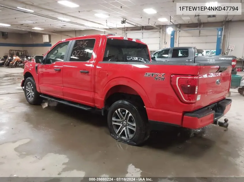 2022 Ford F-150 Xl VIN: 1FTEW1EP4NKD47794 Lot: 39880224