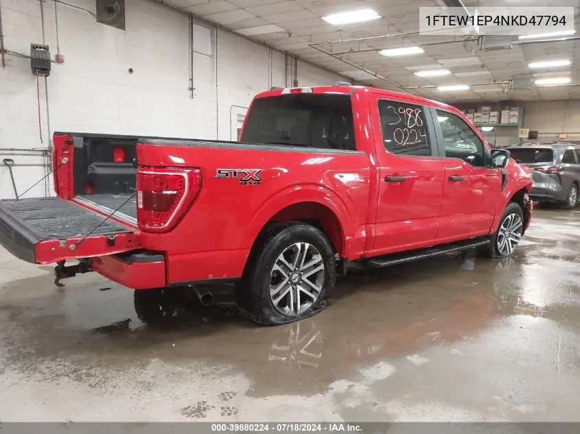 2022 Ford F-150 Xl VIN: 1FTEW1EP4NKD47794 Lot: 39880224