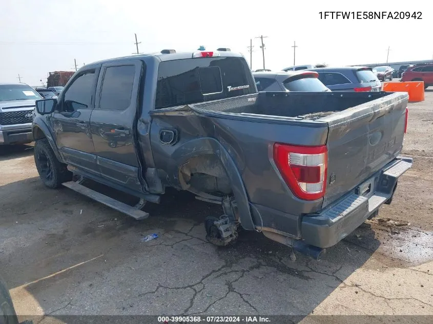 1FTFW1E58NFA20942 2022 Ford F-150 Lariat