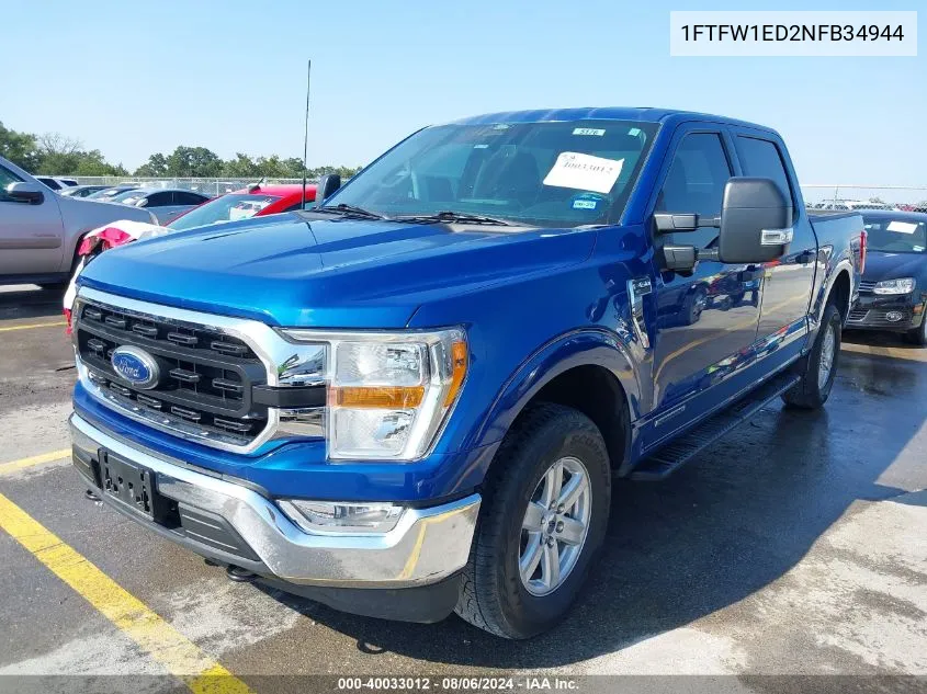 2022 Ford F-150 Xlt VIN: 1FTFW1ED2NFB34944 Lot: 40033012