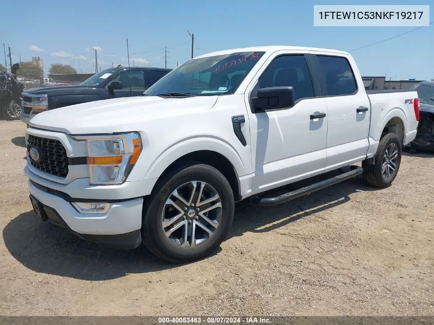 2022 Ford F-150 Xl VIN: 1FTEW1C53NKF19217 Lot: 40053483