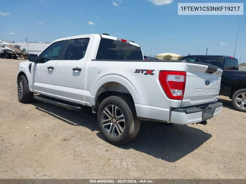 2022 Ford F-150 Xl VIN: 1FTEW1C53NKF19217 Lot: 40053483