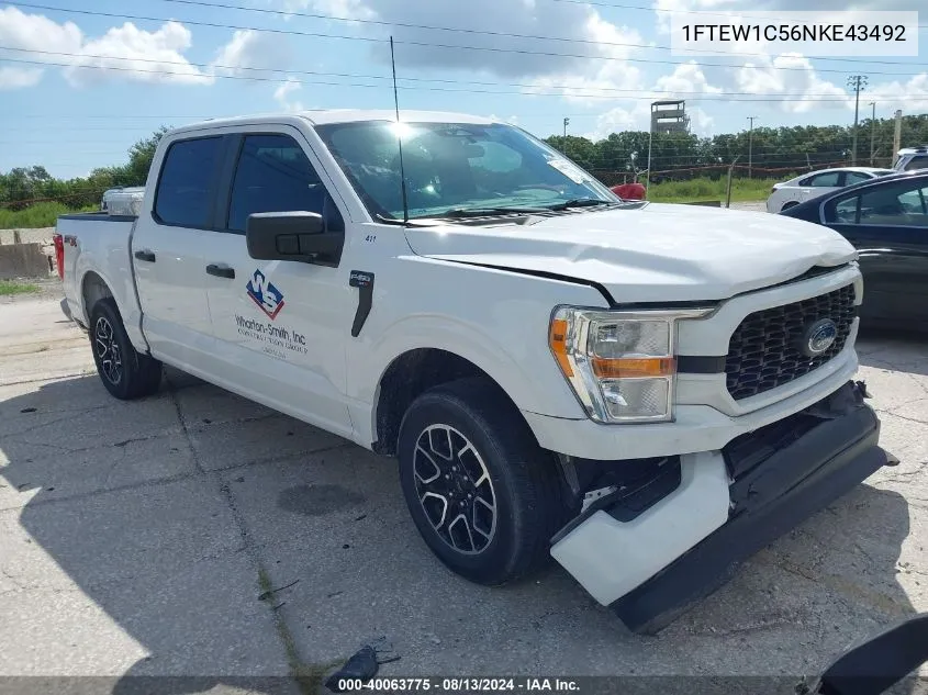 2022 Ford F-150 Xl VIN: 1FTEW1C56NKE43492 Lot: 40063775