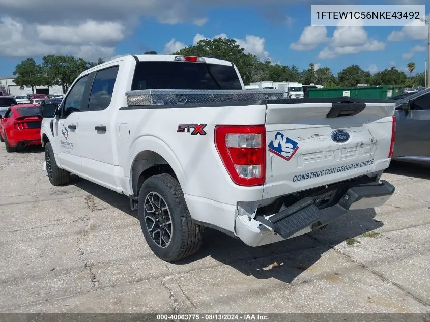 2022 Ford F-150 Xl VIN: 1FTEW1C56NKE43492 Lot: 40063775