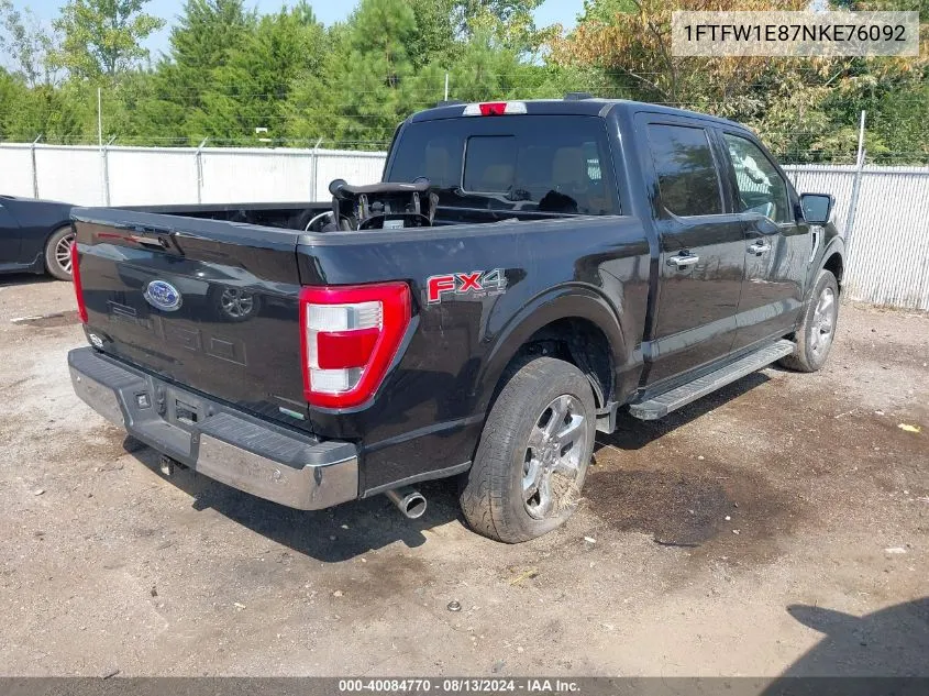 1FTFW1E87NKE76092 2022 Ford F150 Supercrew