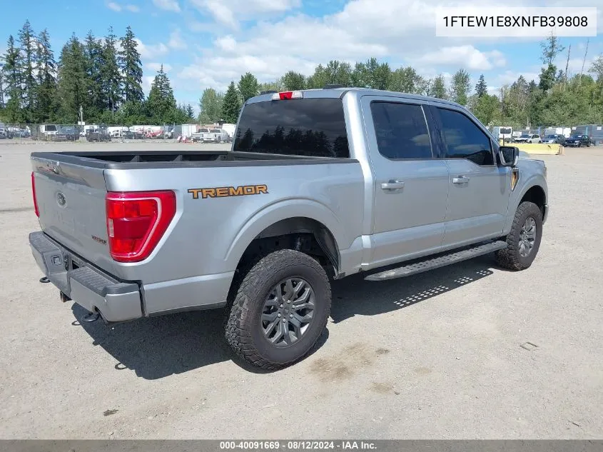 2022 Ford F-150 Tremor VIN: 1FTEW1E8XNFB39808 Lot: 40091669