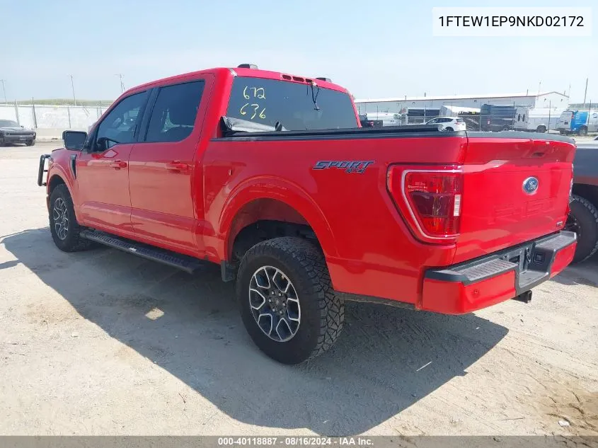 2022 Ford F-150 Xlt VIN: 1FTEW1EP9NKD02172 Lot: 40118887