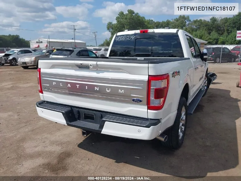 1FTFW1ED1NFC18107 2022 Ford F-150 Platinum