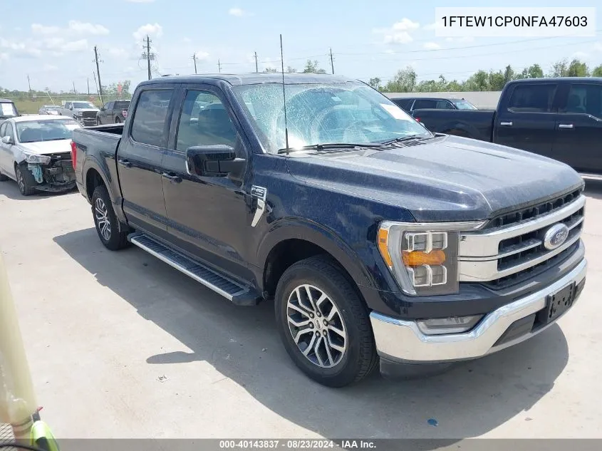 2022 Ford F-150 Lariat VIN: 1FTEW1CP0NFA47603 Lot: 40143837