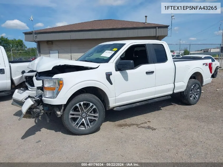 2022 Ford F-150 Xl VIN: 1FTEX1EP5NFA43265 Lot: 40176034