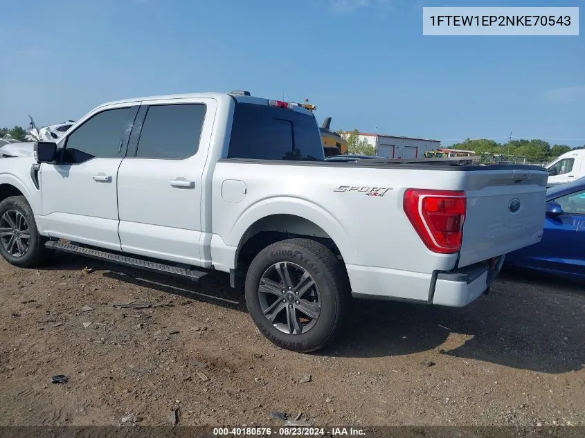 2022 Ford F-150 Xlt VIN: 1FTEW1EP2NKE70543 Lot: 40180576