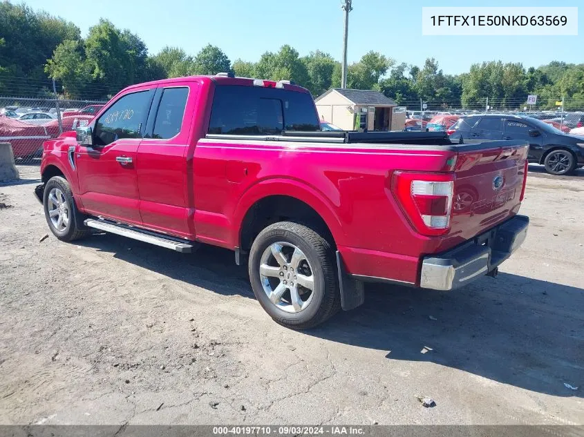 2022 Ford F-150 Lariat VIN: 1FTFX1E50NKD63569 Lot: 40197710