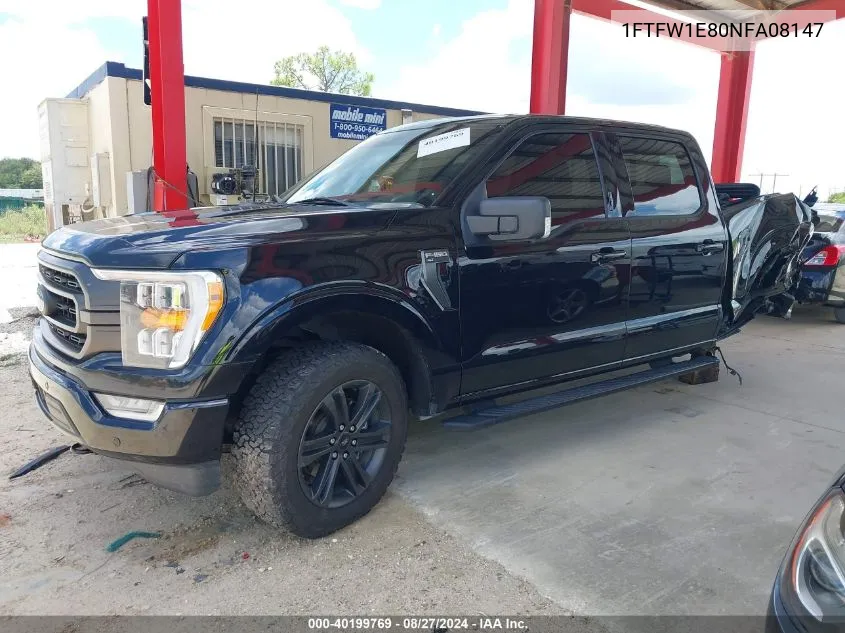 2022 Ford F-150 Xlt VIN: 1FTFW1E80NFA08147 Lot: 40199769