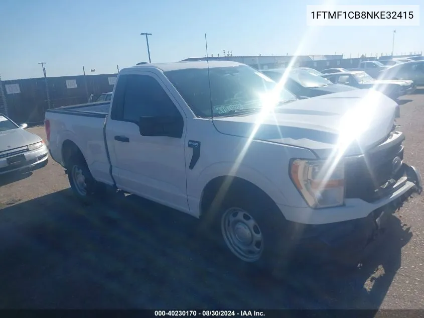 2022 Ford F-150 Xl VIN: 1FTMF1CB8NKE32415 Lot: 40230170