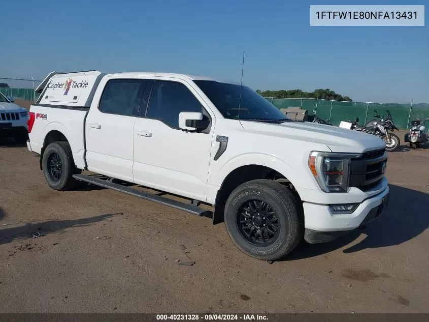 2022 Ford F-150 Supercrew VIN: 1FTFW1E80NFA13431 Lot: 40231328