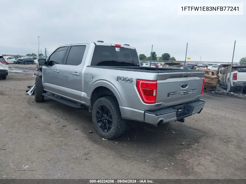 1FTFW1E83NFB77241 2022 Ford F-150 Xlt