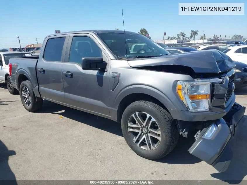 2022 Ford F-150 Xl VIN: 1FTEW1CP2NKD41219 Lot: 40235956