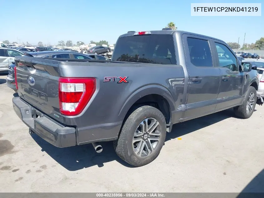 2022 Ford F-150 Xl VIN: 1FTEW1CP2NKD41219 Lot: 40235956