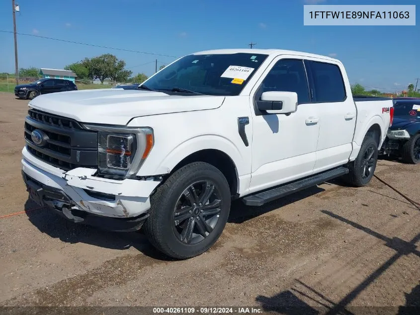 2022 Ford F150 Supercrew VIN: 1FTFW1E89NFA11063 Lot: 40261109