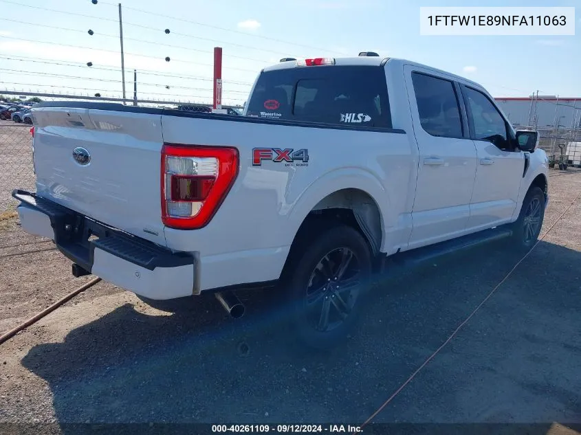 2022 Ford F150 Supercrew VIN: 1FTFW1E89NFA11063 Lot: 40261109