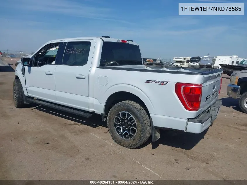 2022 Ford F-150 Xlt VIN: 1FTEW1EP7NKD78585 Lot: 40264151