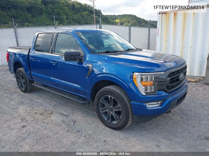 2022 Ford F-150 Xlt VIN: 1FTEW1EP3NKD68314 Lot: 40268029