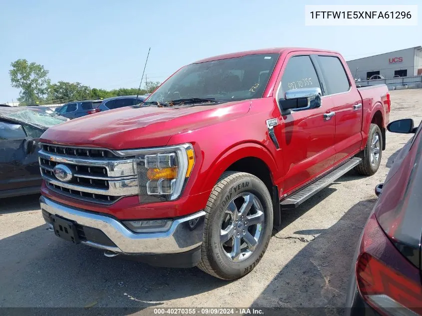 2022 Ford F-150 Lariat VIN: 1FTFW1E5XNFA61296 Lot: 40270355