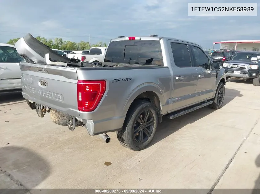 2022 Ford F-150 Xlt VIN: 1FTEW1C52NKE58989 Lot: 40280275