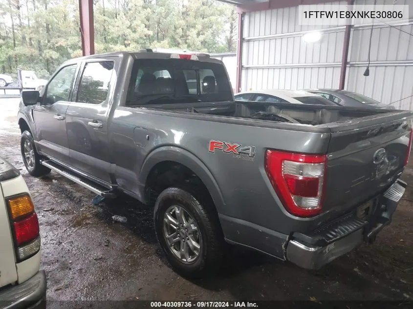 2022 Ford F-150 Lariat VIN: 1FTFW1E8XNKE30806 Lot: 40309736