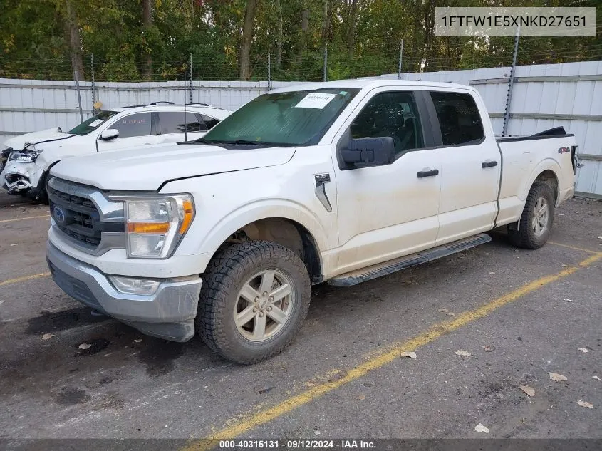 2022 Ford F-150 Xlt VIN: 1FTFW1E5XNKD27651 Lot: 40315131