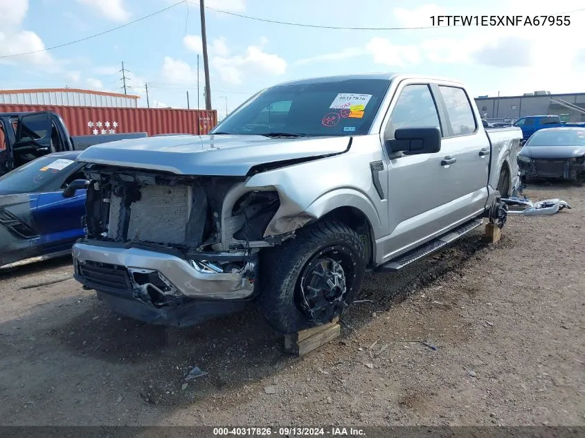 2022 Ford F150 Supercrew VIN: 1FTFW1E5XNFA67955 Lot: 40317826