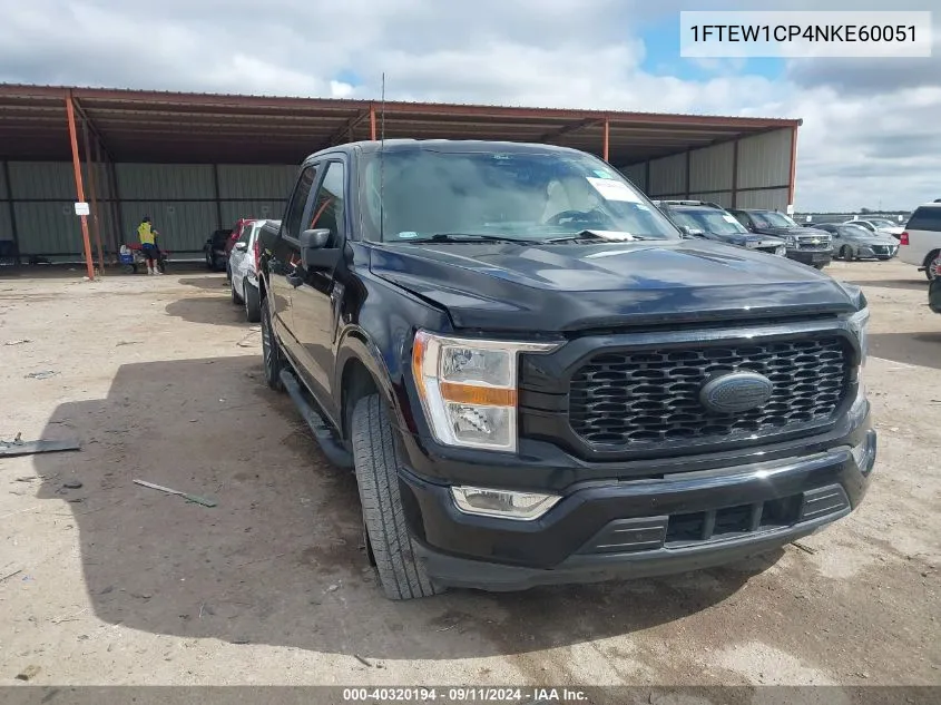 2022 Ford F-150 Supercrew VIN: 1FTEW1CP4NKE60051 Lot: 40320194