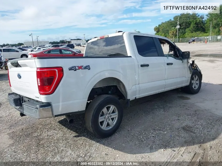 1FTFW1E80NFA42492 2022 Ford F-150 Xlt