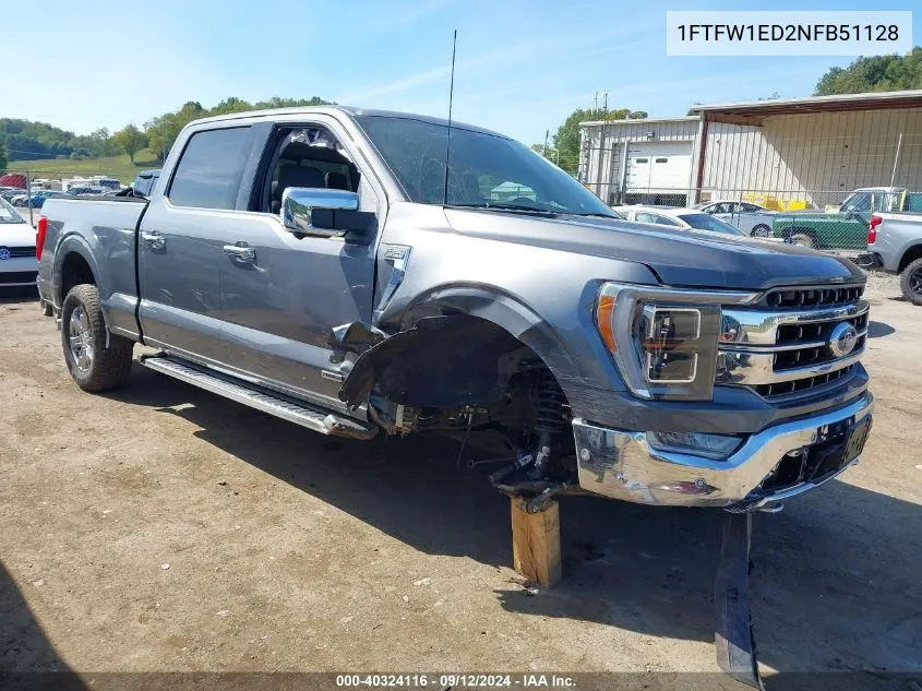 2022 Ford F-150 Lariat VIN: 1FTFW1ED2NFB51128 Lot: 40324116