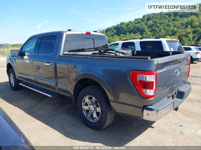 2022 Ford F-150 Lariat VIN: 1FTFW1ED2NFB51128 Lot: 40324116