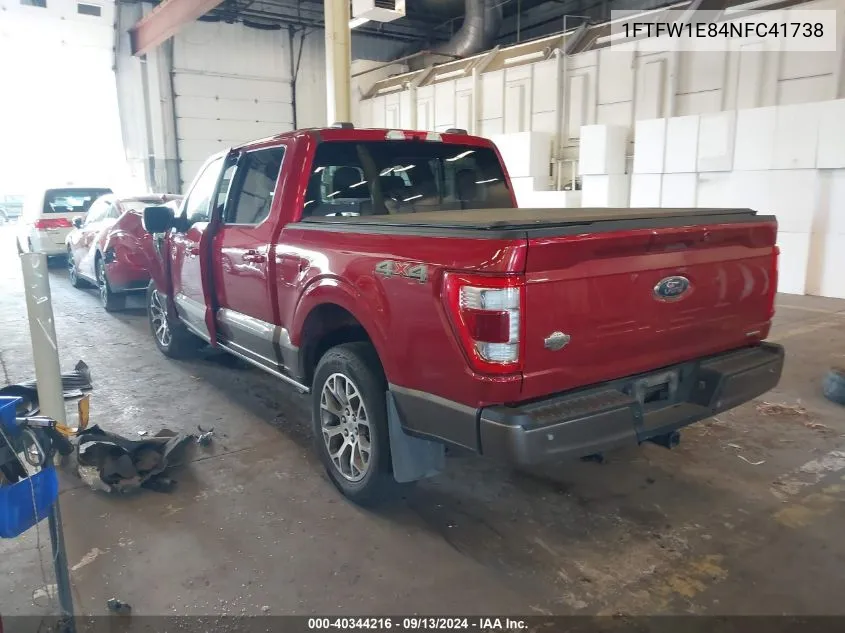 2022 Ford F150 Supercrew VIN: 1FTFW1E84NFC41738 Lot: 40344216