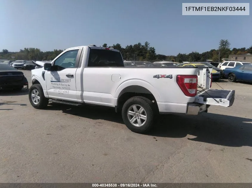 2022 Ford F-150 VIN: 1FTMF1EB2NKF03444 Lot: 40345538