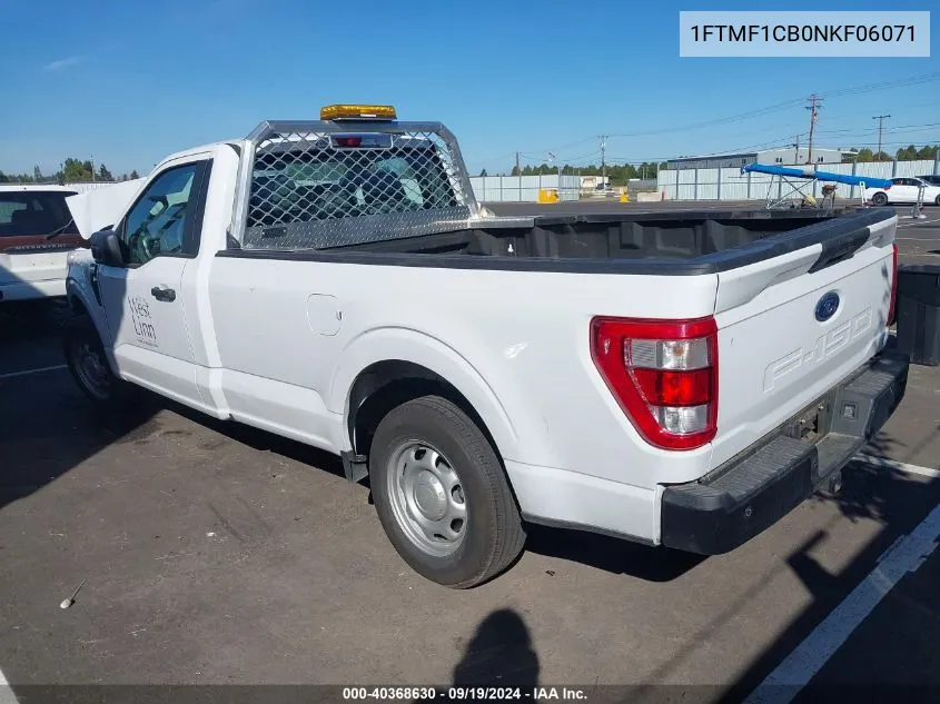 2022 Ford F-150 Xl VIN: 1FTMF1CB0NKF06071 Lot: 40368630