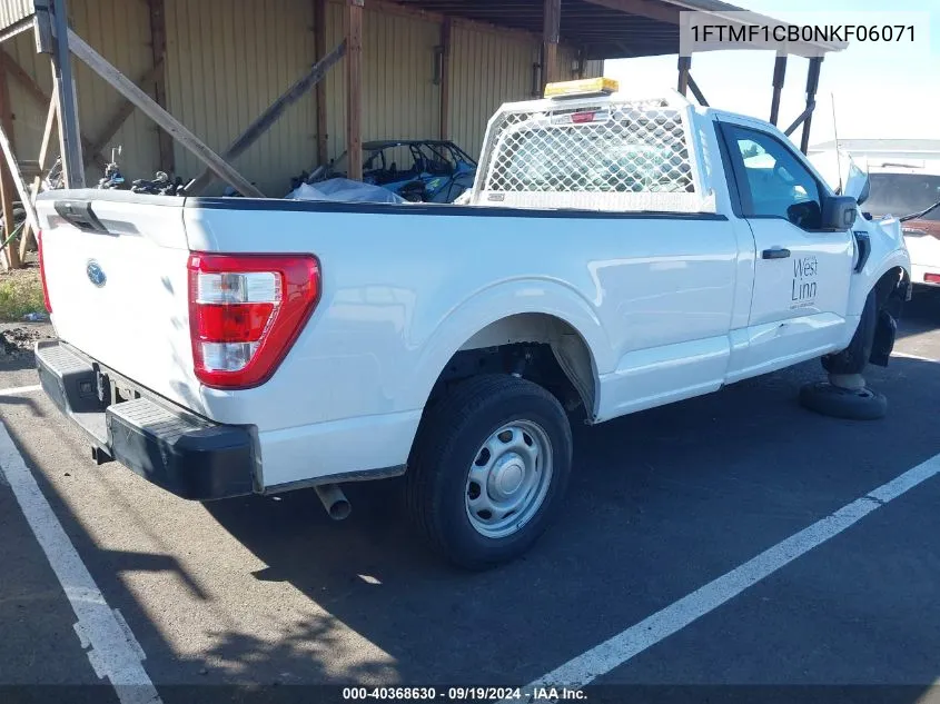 2022 Ford F-150 Xl VIN: 1FTMF1CB0NKF06071 Lot: 40368630