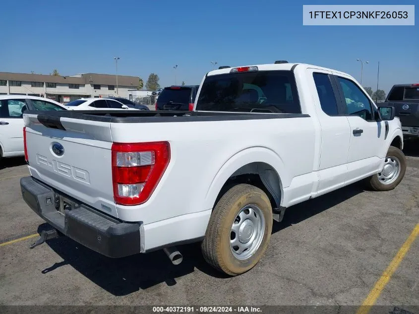 2022 Ford F-150 Xl VIN: 1FTEX1CP3NKF26053 Lot: 40372191