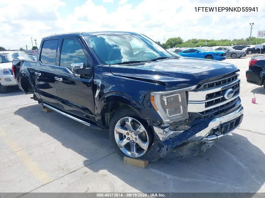 2022 Ford F-150 Lariat VIN: 1FTEW1EP9NKD55941 Lot: 40373616