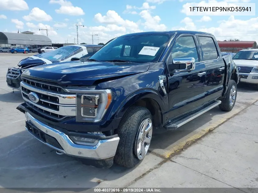 2022 Ford F-150 Lariat VIN: 1FTEW1EP9NKD55941 Lot: 40373616