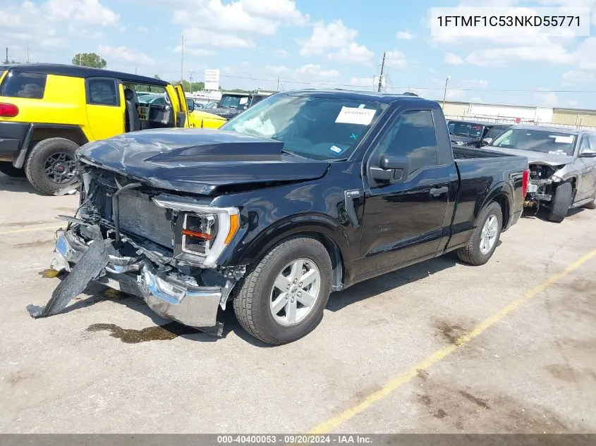 2022 Ford F-150 Xl VIN: 1FTMF1C53NKD55771 Lot: 40400053