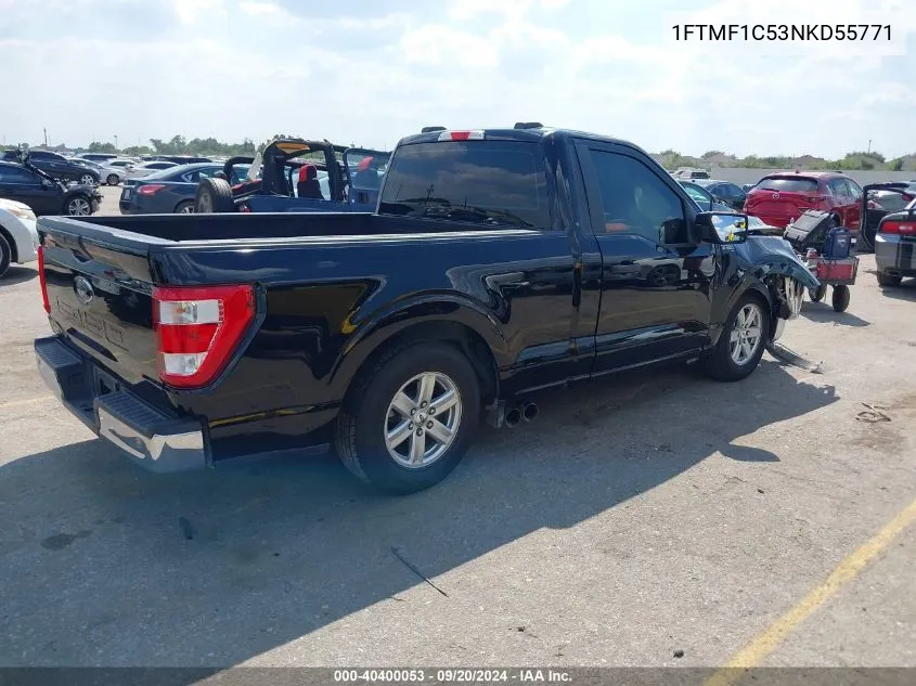 2022 Ford F-150 Xl VIN: 1FTMF1C53NKD55771 Lot: 40400053