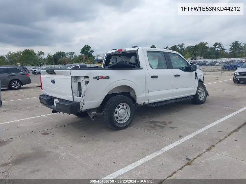 2022 Ford F-150 Xl VIN: 1FTFW1E53NKD44212 Lot: 40406750