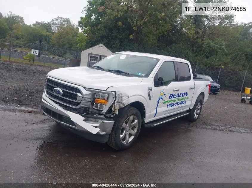 2022 Ford F-150 Xlt VIN: 1FTEW1EP2NKD74685 Lot: 40426444