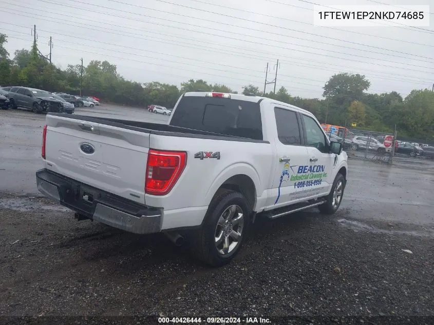 2022 Ford F-150 Xlt VIN: 1FTEW1EP2NKD74685 Lot: 40426444