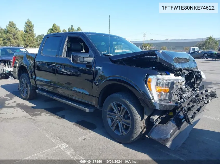 2022 Ford F150 Supercrew VIN: 1FTFW1E80NKE74622 Lot: 40487950